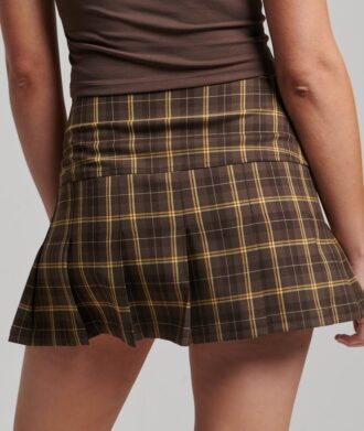 1/2 Pleat Check Skirt
