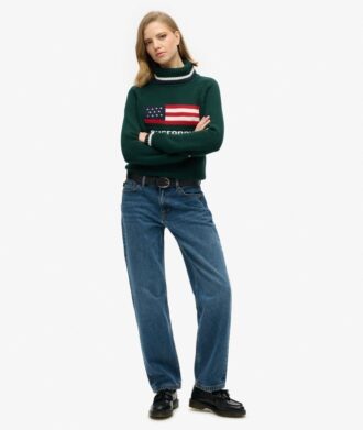 Americana Roll Neck Knit Jumper