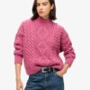 Aran Cable Knit Polo Jumper