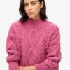 Aran Cable Knit Polo Jumper