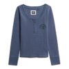 Athletic Button Down Long Sleeve Top