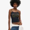 Athletic College Graphic Rib Cami Top