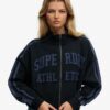 Athletic Essentials Applique Loose Zip Track Top