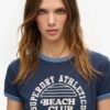 Athletic Essentials Beach Graphic Ringer T-Shirt
