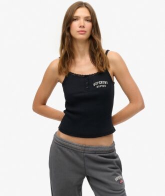 Athletic Essentials Embroidered Button Cami Top