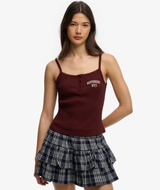 Athletic Essentials Embroidered Button Cami Top