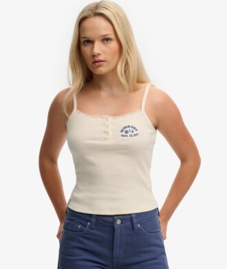 Athletic Essentials Embroidered Button Cami Top