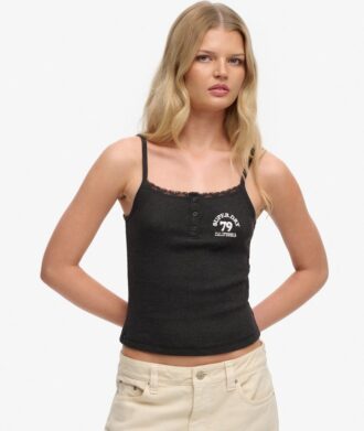 Athletic Essentials Embroidered Button Cami Top
