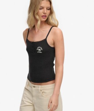 Athletic Essentials Embroidered Button Cami Top