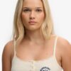 Athletic Essentials Embroidered Button Cami Top