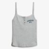 Athletic Essentials Embroidered Button Cami Top
