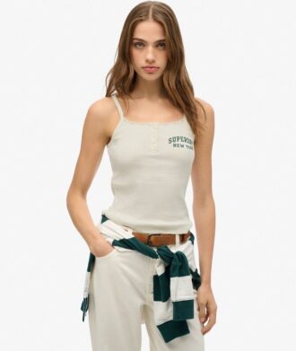 Athletic Essentials Graphic Button Cami Top