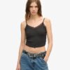 Athletic Essentials Lace Trim Cropped Cami Top