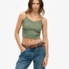 Athletic Essentials Lace Trim Cropped Cami Top