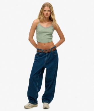 Athletic Essentials Lace Trim Cropped Cami Top