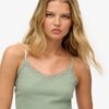 Athletic Essentials Lace Trim Cropped Cami Top