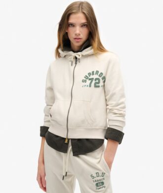 Athletic Essentials Relaxed Crop Zip-Hoodie