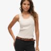 Athletic Essentials Vintage Lace Trim Vest Top Athletic Essentials Vintage Lace Trim Vest Top