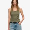 Athletic Essentials Vintage Lace Trim Vest Top Athletic Essentials Vintage Lace Trim Vest Top
