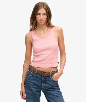 Athletic Essentials Vintage Lace Trim Vest Top
