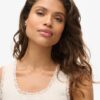 Athletic Essentials Vintage Lace Trim Vest Top Athletic Essentials Vintage Lace Trim Vest Top