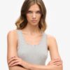 Athletic Essentials Vintage Lace Trim Vest Top Athletic Essentials Vintage Lace Trim Vest Top