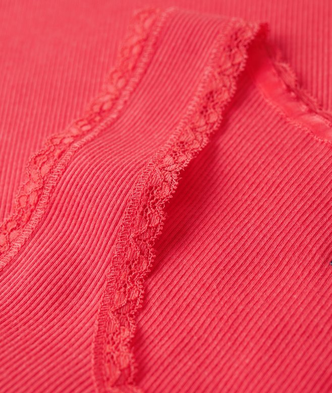 Athletic Essentials Vintage Lace Trim Vest Top Athletic Essentials Vintage Lace Trim Vest Top