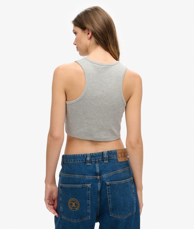 Athletic Essentials Waffle Cropped Tank Top Athletic Essentials Waffle Cropped Tank Top