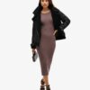 Backless Knitted Midi Dress
