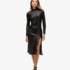 Backless Sequin Midi Dress