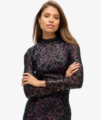 Backless Sequin Midi Dress
