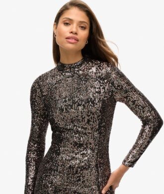 Backless Sequin Midi Dress