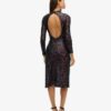 Backless Sequin Midi Dress