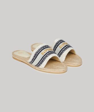 Canvas Espadrille Overlay Sliders