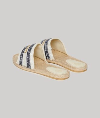 Canvas Espadrille Overlay Sliders