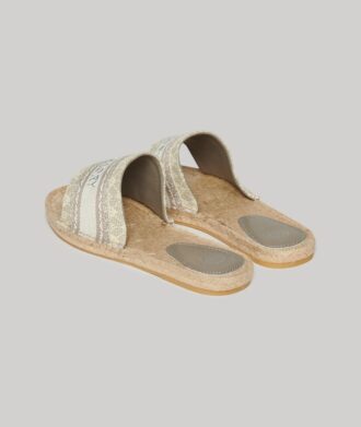 Canvas Espadrille Overlay Sliders