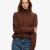 Chain Cable Knit Polo Jumper