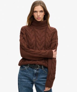 Chain Cable Knit Polo Jumper