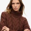 Chain Cable Knit Polo Jumper