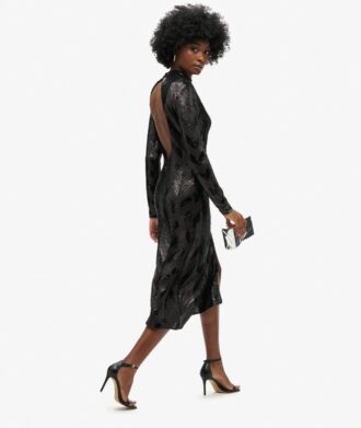 Chevron Open Back Midi Dress