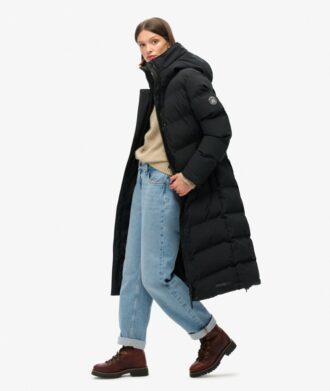 City Chevron Padded Longline Coat