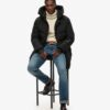 City Chevron Padded Parka Coat