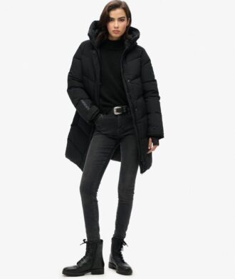 City Chevron Padded Parka Coat