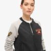 College Script Graphic Jersey Bomber Jacket