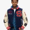 College Varsity Patched Bomber Jacket