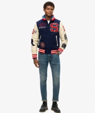 College Varsity Patched Bomber Jacket