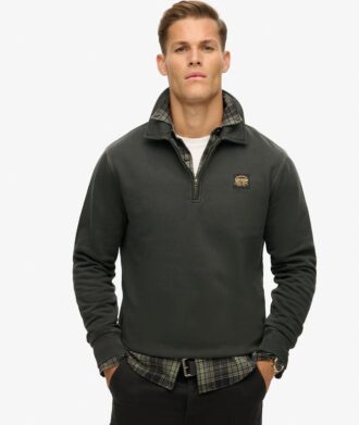 Contrast Stitch Half Zip Sweatshirt