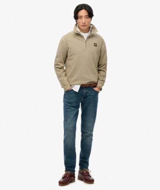 Contrast Stitch Half Zip Sweatshirt
