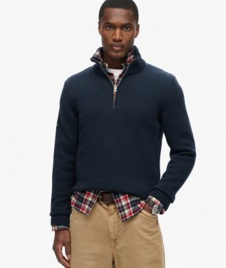 Cotton Classics Half-Zip Knitted Jumper