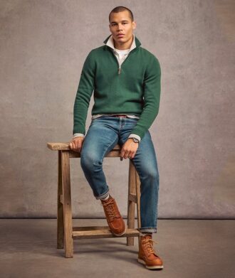Cotton Classics Half-Zip Knitted Jumper